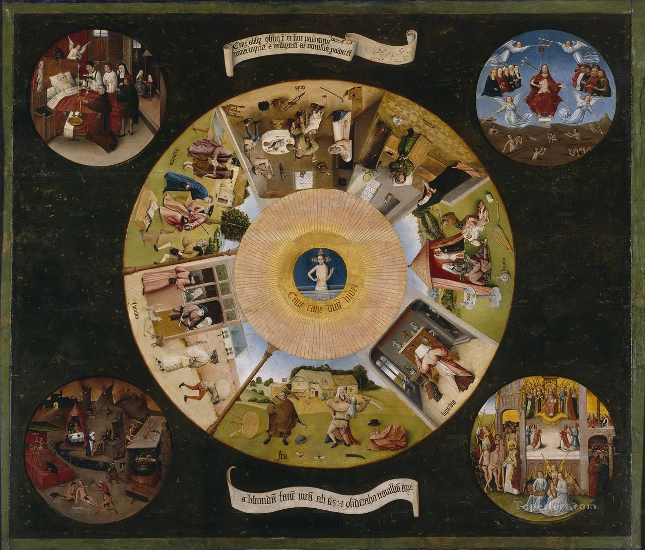 七つの大罪と最後の四つのこと 1485年 ヒエロニムス・ボス油絵